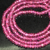 very nice quality garnet pink shed like rhodolite micro feceted rondells beads size 3-3.5 mm 14 inches